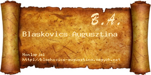 Blaskovics Augusztina névjegykártya